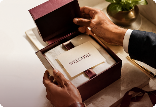 BoxStories signature welcome box with curated gifts and bespoke packaging